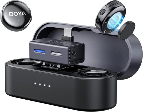 BOYALINK 3 - Type-C + 3,5mm AI-Powered Button Wireless Microphone 2 TX + 1 RX + charging Case